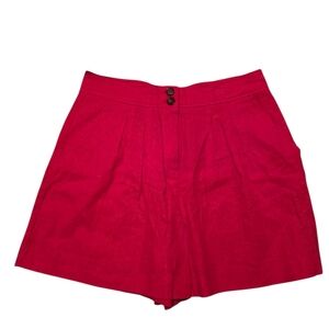 NWT $230 Jason Wu Pink Linen Paper Bag High Waist Pleated Shorts Size 10